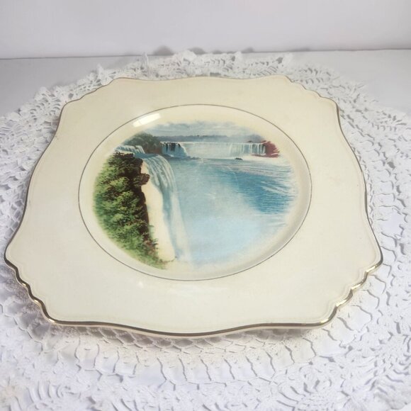 Royal Winton Niagara Falls Collectors Plate Made in England Vintage Souvenir - Picture 4 of 6